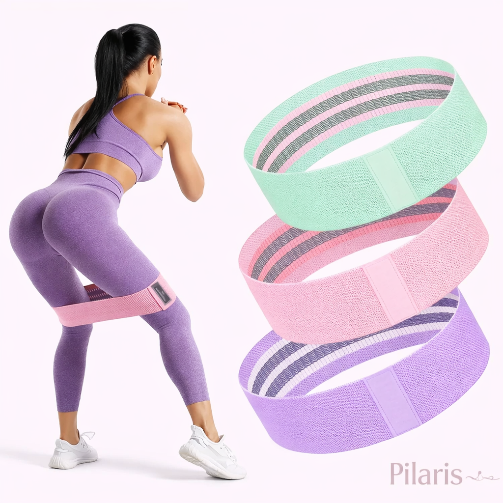 Kit Pilaris com 3 Faixas Elásticas de Resistência