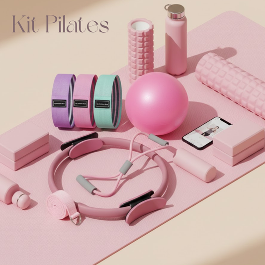 Kit Pilates & Yoga 7 peças: Bola, Anel, Elásticos e Acessórios