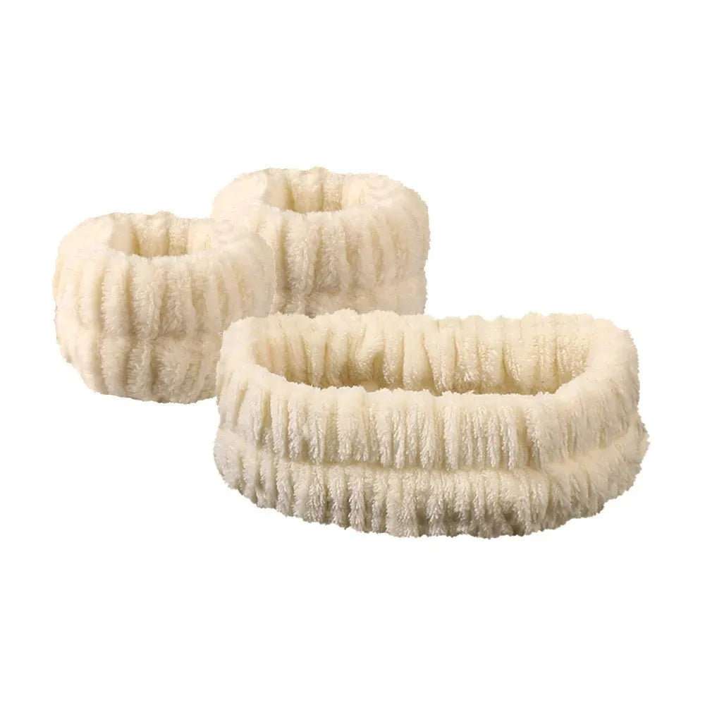 Kit Faixa de Cabelo com Pulseiras para Skincare