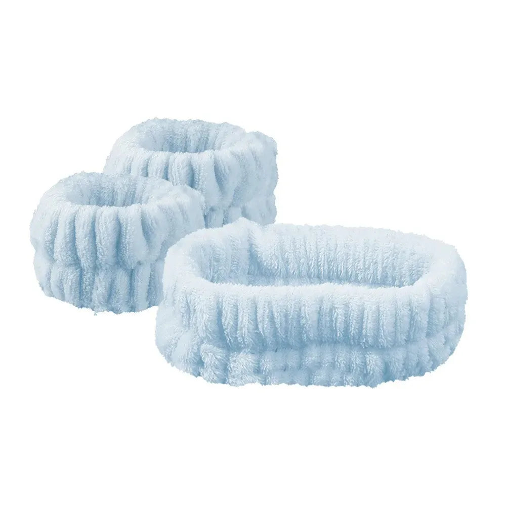 Kit Faixa de Cabelo com Pulseiras para Skincare