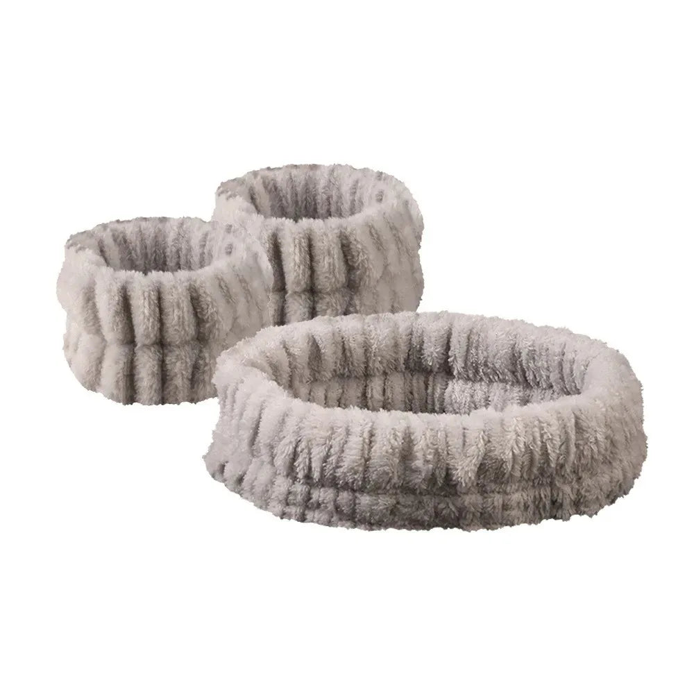 Kit Faixa de Cabelo com Pulseiras para Skincare