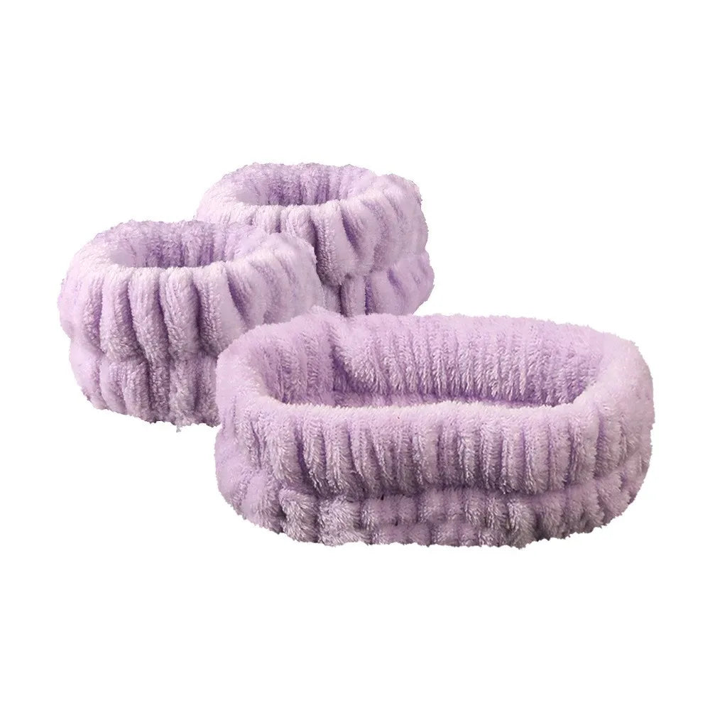 Kit Faixa de Cabelo com Pulseiras para Skincare