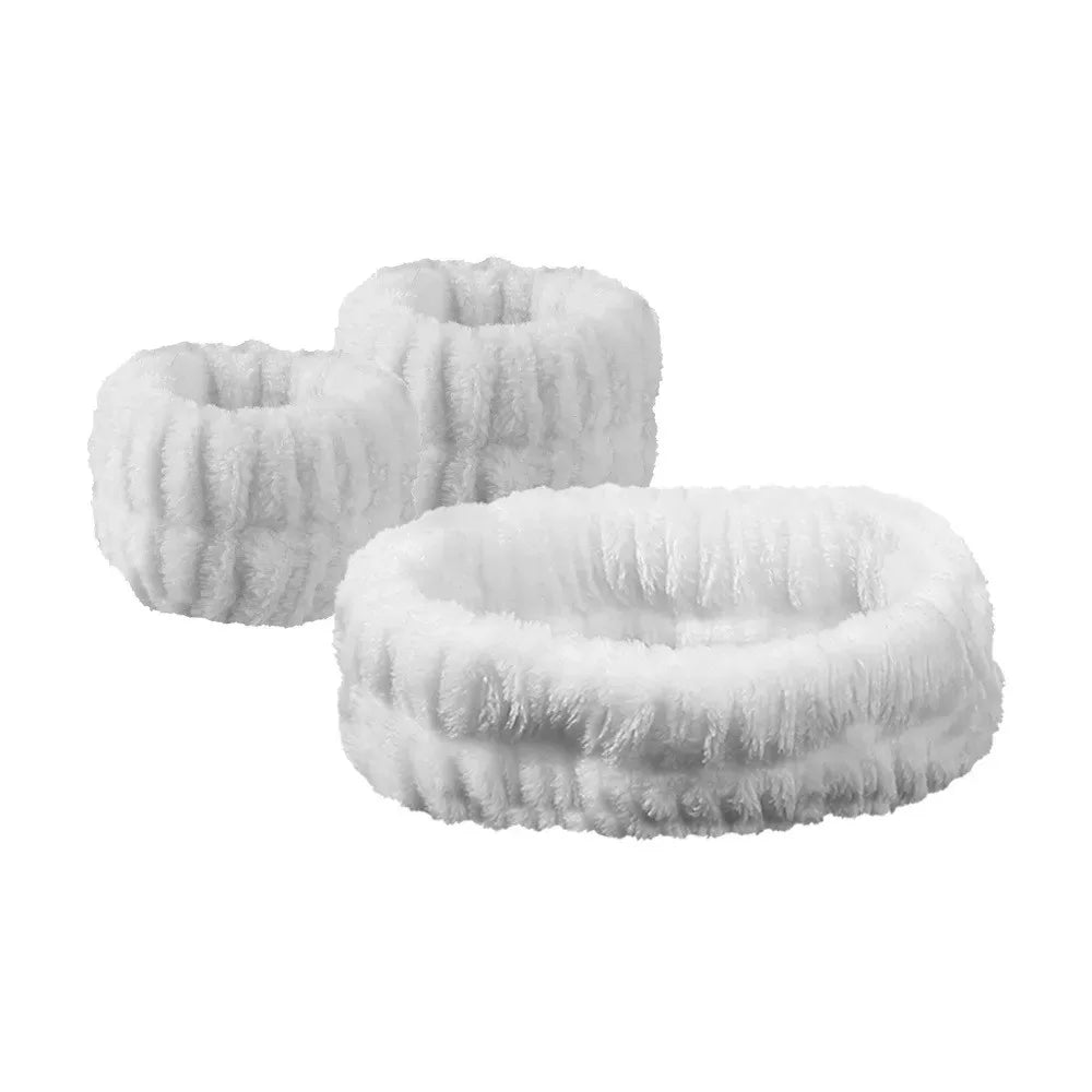 Kit Faixa de Cabelo com Pulseiras para Skincare